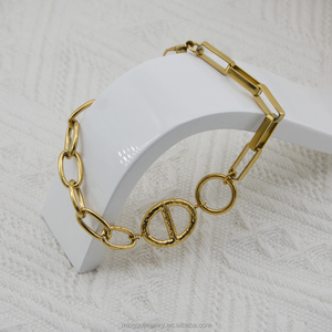 Diseño único de personalidad con acero inoxidable de alta calidad y oro de 14K. Esta es una cadena de mano elegante para joyería de mujer - Product Image 6