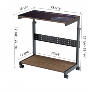 Wholesale Price Rolling Multi Purpose Height Adjustable 2 Tier Metal &amp; Wooden <strong>Tower</strong> <strong>Stand</strong> for Fits Most <strong>PC</strong> Gaming Bed Sofa - Product Image 2