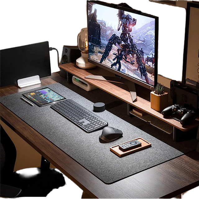 Factory Custom Eco-Friendly Square Modern Polyester Felt Large Anti-Slip Desk Mat Mouse Keyboard Office Laptop Decoration