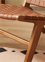 Fauteuil en cuir tressé de style scandinave minimaliste - Super confortable pour les salons, les balcons, les hôtels, les cafés, les salles à manger