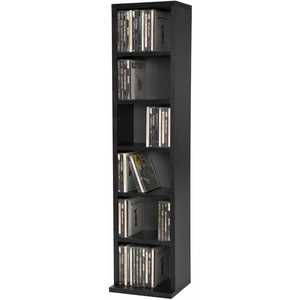 6 étagères réglables en hauteur <span class=keywords><strong>pour</strong></span> 102 <span class=keywords><strong>CD</strong></span> ou 27 <span class=keywords><strong>DVD</strong></span> Noir L20XW21XH90 cm - Product Image 5