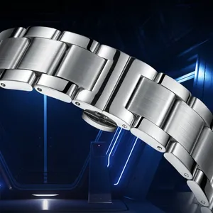 Reloj Mecánico Automático de 44 mm con Caja de Aleación, Brazalete de Acero Inoxidable, Cierre de Mariposa, Resistente al Agua, Luminoso, Esqueleto - Product Image 5
