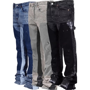 <span class=keywords><strong>Pantalones</strong></span> de mezclilla morados de verano para hombre, estilo desgastado, calidad 1.1, de marca de moda, con diseño de parches en capas, de tela de algodón elástica. - Product Image 1