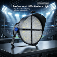 Luminaria LED Redonda de Aluminio de Grado Industrial para Estadios, 65000 Lúmenes, IP66, 130lm/W, AC85-265V, 0-10V, Regulable, IK08, Uso en Exteriores, Blanco Cálido