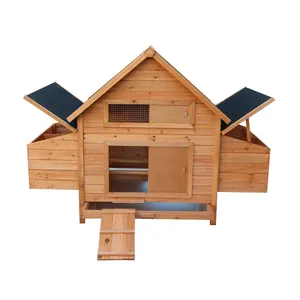 Galinha ou casa de madeira luxuosa à prova d'água, cocô de madeira frango ao ar livre e dentro