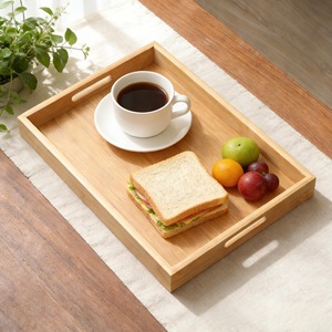ถาดเสิร์ฟไม้ไผ่พร้อมหูจับ - ทรงสี่เหลี่ยมขนาดใหญ่ - Product Image 6