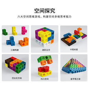 Bloques de construcción de cubos digitales infinitos para niños, 100-200 piezas, entrenamiento de lógica matemática para niños de 4 a 7 años, juguete educativo Unisex - Product Image 2