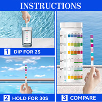 Bandelettes de test 6 paramètres pour piscine et spa, résultats rapides, test du chlore, du pH et de la dureté pour bain à remous et piscine, 50 unités, fourniture directe usine