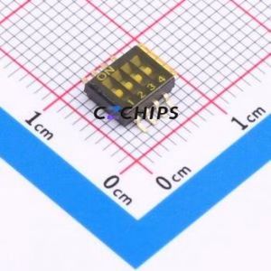 DSHP-04-TS-GER DIP Switch SMD Switch Flat Toggle, Groove Type Single Pole Single Throw 4 1.27mm - Product Image 1