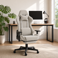 Chaise de jeu ergonomique en velours confortable, Silla Gamer, chaise de jeu pour ordinateur robuste avec fonction massage