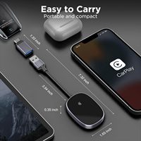 Adaptateur automatique OEM ODM sans fil CarPlay et Android Dongle USB 2-en-1 avec IOS 11/12/13 prise en charge de la commande vocale pour un montage universel