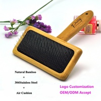 Baoli Oem Cepillo De Gato M 92x150mm 57g nouvel outil De dessèchement pour enlever les enchevêtrements et les noeuds auto-nettoyant bambou brosse pour animaux De compagnie