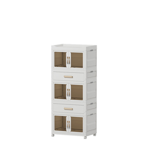 Mới Hữu Ích Phòng Khách Đơn Giản Áo Móc Áo Giá Nhựa Gấp Tủ Với Ngăn Kéo - Product Image 5