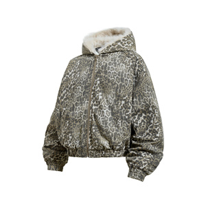 Blouson matelassé vintage à imprimé léopard, coupe courte et ample, unisexe, pour homme et femme, idéal pour l'hiver - Product Image 2