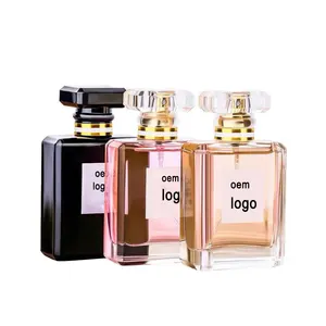 Vente en gros Vaporisateur noir Verre vide 30ml 50ml 100ml Bouteilles de parfum carrées transparentes de luxe