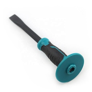 Cincel para piedra OEM económico, cincel en frío para mampostería, rompe rocas con <span class=keywords><strong>hoja</strong></span> pulida y mango de goma de doble color con protección. - Product Image 6
