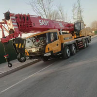 Grue de chantier SANY50T d'occasion, puissante et économe en carburant, avec moteur, pompe, commande par joystick, flèche et télécommande, pour usage agricole