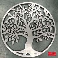 Vente en Gros Sculpture Murale Arbre de Vie Contemporaine en Métal pour Décoration Maison Bureau avec Étagères Présentoir