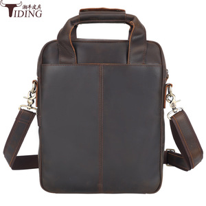 Sac bandoulière vertical en cuir Crazy Horse rétro Tiding 13 pouces, sac tactique pour homme - Product Image 2