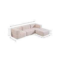 Canapé d'angle en mousse compressée sous vide, design moderne, dossier capitonné en L, avec repose-pieds, pour hôtel, salon, revêtement en tissu
