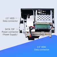 Unestech SATA HDD Enclosures Casing Plastik 2.5+3.5 Inch Hot Swap Backplane SSD Rak Mobile untuk Bay Drive 5.25 PC