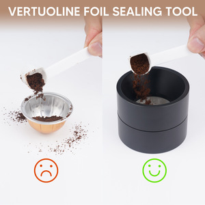 Outil de remplissage de capsules de café en plastique réutilisable, compatible avec les dosettes <span class=keywords><strong>VertuoLine</strong></span> pour un expresso de style barista - Product Image 3