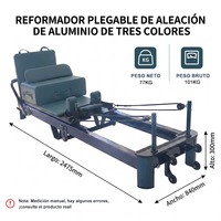 Cama Camilla Pilates Reformer Lipat Aluminium Profesional Studio Mewah Kebugaran Kualitas Tinggi