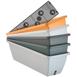 Bac de plantation rectangulaire <span class=keywords><strong>moderne</strong></span> en PP, épaissi, auto-arrosant, en plastique, pour balcon et <span class=keywords><strong>jardin</strong></span> - Product Image 2