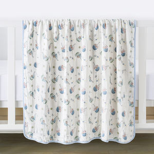 سعر الجملة متوفر بطانية لف قماط شاش قطن عضوي 100% 6 طبقات، بطانية موسلين ناعمة للغاية لحديثي الولادة والرضع - Product Image 3