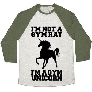 I'm Not a Gym Rat I'm a Gym Unicorn Unisex Tri-Blend <b>Baseball</b> <b>Tee</b> - Product Image 5