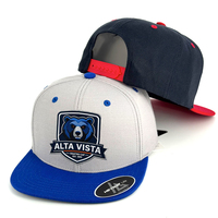 Casquette de baseball structurée à 6 panneaux en mélange de laine, visière plate, snapback, broderie personnalisée, visière contrastante, œillets, vente en gros, Gorras