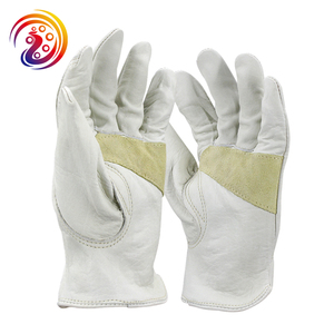 Gris jardinage camping conduite construction paume renforcée anti-dérapant durable en cuir de vachette gants de travail de sécurité mitaines - Product Image 3