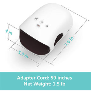 Appareil de massage des mains simple, masseur électrique à compression d'air pour les doigts, <span class=keywords><strong>batterie</strong></span> 2500 mAh, 3 modes, 4 têtes, autonomie de 4 à 5 heures - Product Image 4