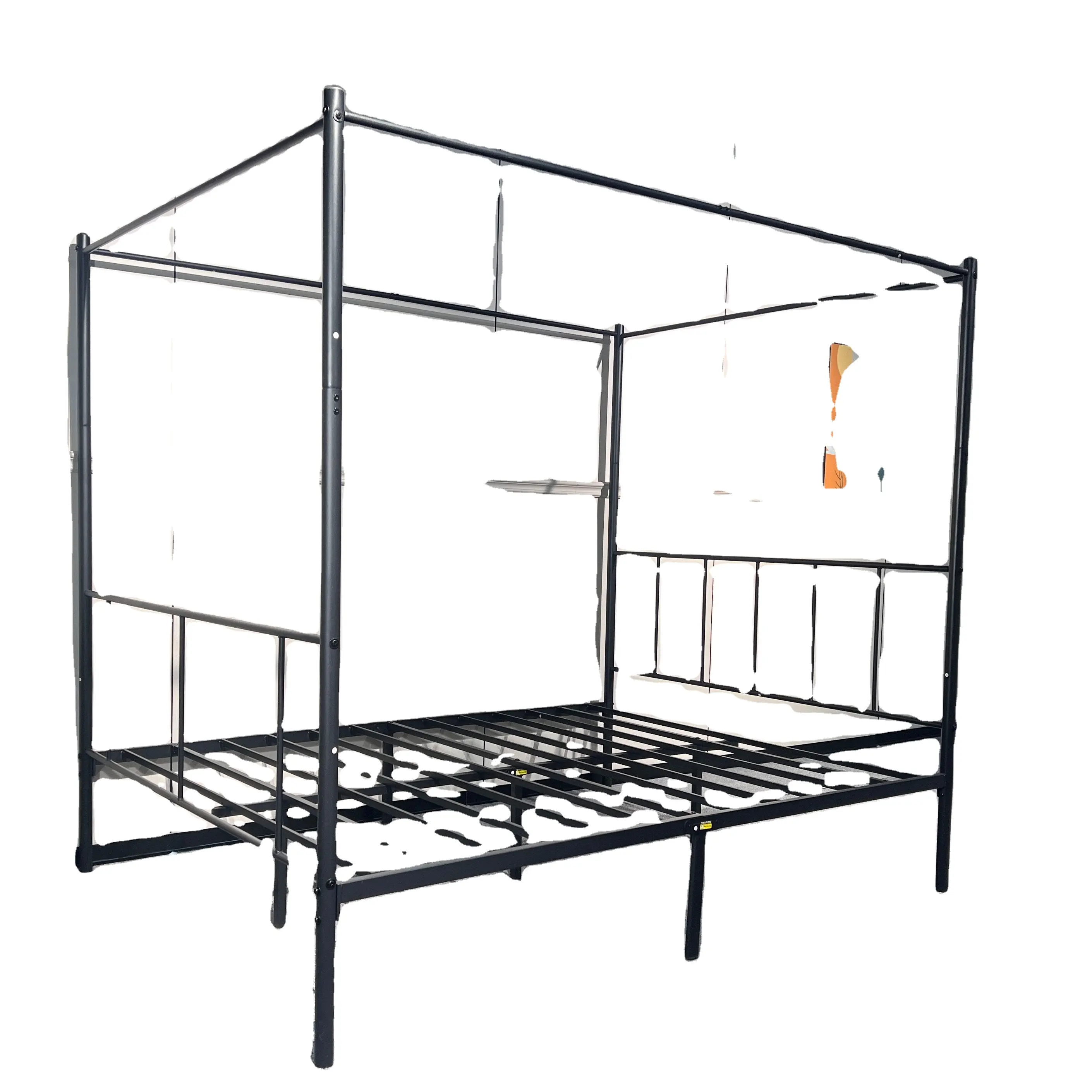 Metal bed frame and mattress low moq cheap price cheap single cheap metal bed frame