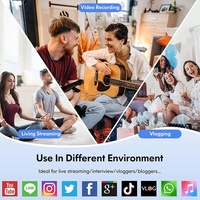 Microphone sans fil USB professionnel 2 micros à pince pour iPhone, appareil photo, téléphone, enregistrement vidéo externe