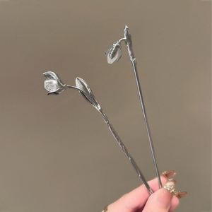 Palillos para el Cabello con Flores Chinas para Mujer, Decoración de Flores con Perlas de Imitación Vintage, Pinza para el Cabello, Joyería para la Cabeza Hanfu, Accesorios para el Cabello - Product Image 2