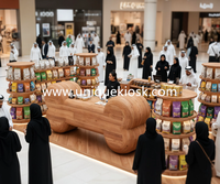 Kiosque personnalisé pour animalerie, présentoir en forme d'os pour chien, stand de vente au détail pour centre commercial, comptoir de magasin d'animaux en bois naturel avec éclairage LED, stand de dessin animé