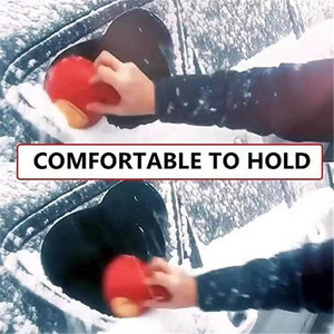 Multifunctional Car Snow Remover Funnel Shaped Ice Scraper With Brush For Winter Vehicle Use Red ABS Material - Product Image 3
