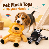 Jouet en peluche pour chien, animaux mignons, lion, zèbre, double son couineur et froissé, jouet interactif à tirer et à mâcher pour animaux de compagnie