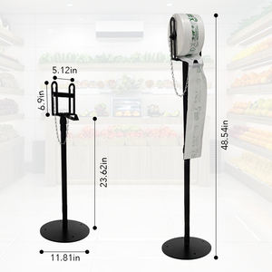 JH-Mech-Présentoir de sacs à provisions à angle d'angle amélioré et bien conçu, distributeur de sacs de produits en acier noir - Product Image 2