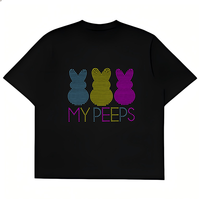 Transferts thermocollants personnalisés en strass motif lapins de Pâques pour T-shirt