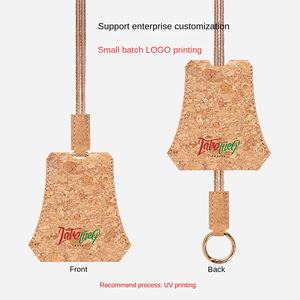 Nouveau couvercle de clé en liège de luxe léger avec <span class=keywords><strong>fermeture</strong></span> à glissière entreprise imprimé LOGO couvercle de clé de cou en grain de liège de protection - Product Image 4