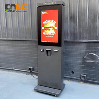 Panneau de menu numérique étanche extérieur restaurant écran de commande tactile android kiosque de paiement de commande en libre-service