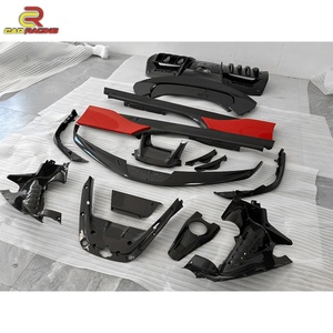 ชุดแต่งคาร์บอนไฟเบอร์แห้ง สำหรับ Ferrari SF90 ประกอบด้วยลิ้นหน้า สปอยเลอร์หลัง ดิฟฟิวเซอร์หลัง สเกิร์ตข้าง สไตล์ OEM อะไหล่รถยนต์ - Product Image 1