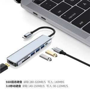 7 in 1 <strong>USB</strong> <strong>C</strong> Hub Multiport <strong>Adapter</strong> 100W PD SD/TF Card Reader+3 <strong>USB</strong>-<strong>A</strong>+USBC Docking Station for MacBook - Product Image 6