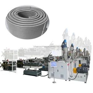 Ligne de production de tuyaux en plastique PVC PP PE à motif ondulé avec bobineuse et découpeuse automatique