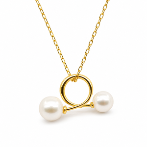 Collar con Colgante de Plata 925 Chapado en Oro de 18K de UM Jewelry, Cadena de Plata, Perla Natural de Agua Dulce al por Mayor, Regalo de Aniversario de Bodas - Product Image 1