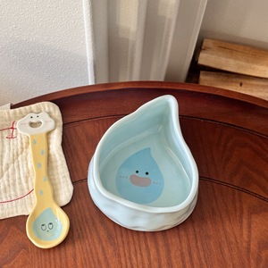 Tazón de Arroz con Diseño de Dibujos Animados, Vajilla de Cerámica Estilo Instagram, Tazón en Forma de Gota de Agua para Cereal, Ensalada, Yogur, Apto para Microondas - Product Image 2