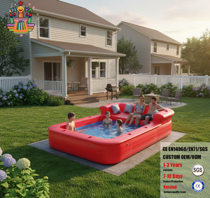 <span class=keywords><strong>Piscine</strong></span> familiale gonflable en PVC personnalisée OEM CE EN14960 avec sièges intégrés et porte-gobelets - Product Image 2