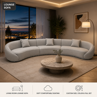 Ensemble de canapés modulaires incurvés imperméables et résistants aux taches, revêtement en tissu, canapé sectionnel pour villa, salon, maison, hôtel